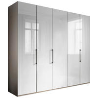 KLEIDERSCHRANK  in Grau, Weiß  - Schieferfarben/Weiß, KONVENTIONELL, Glas/Holzwerkstoff (250/236/58cm) - Novel