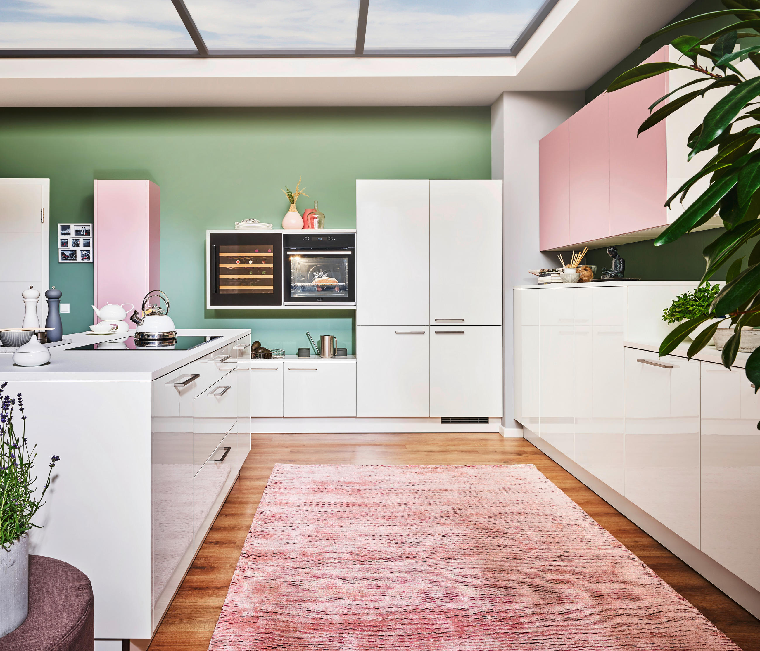 EINBAUKÜCHE   - Rosa/Weiß, Design, Holzwerkstoff - Dieter Knoll