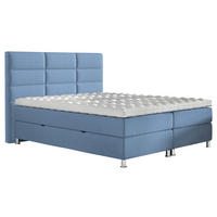 BOXBETT 180/200 cm  in Blau  - Chromfarben/Blau, KONVENTIONELL, Textil/Metall (180/200cm) - Carryhome