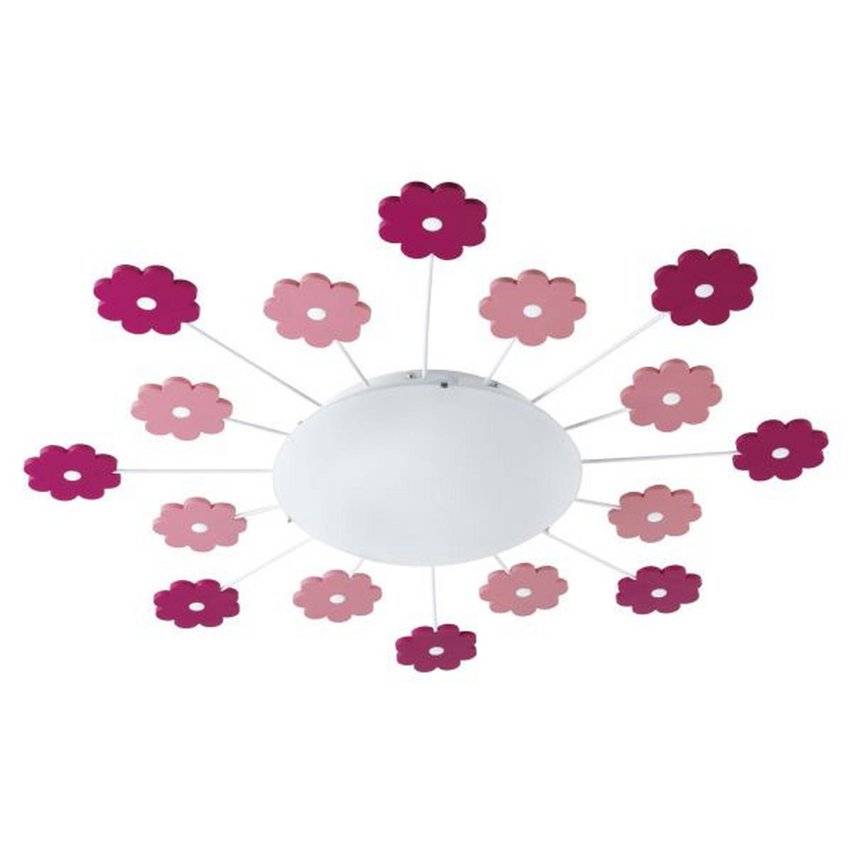 KINDERDECKENLEUCHTE VIKI 61,5/8 cm   - Violett/Rosa, KONVENTIONELL, Glas/Kunststoff (61,5/8cm) - Eglo