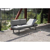LOUNGEGARNITUR Aluminium  - Anthrazit/Grau, MODERN, Kunststoff/Metall (210/68/77/76cm) - Ambia Garden