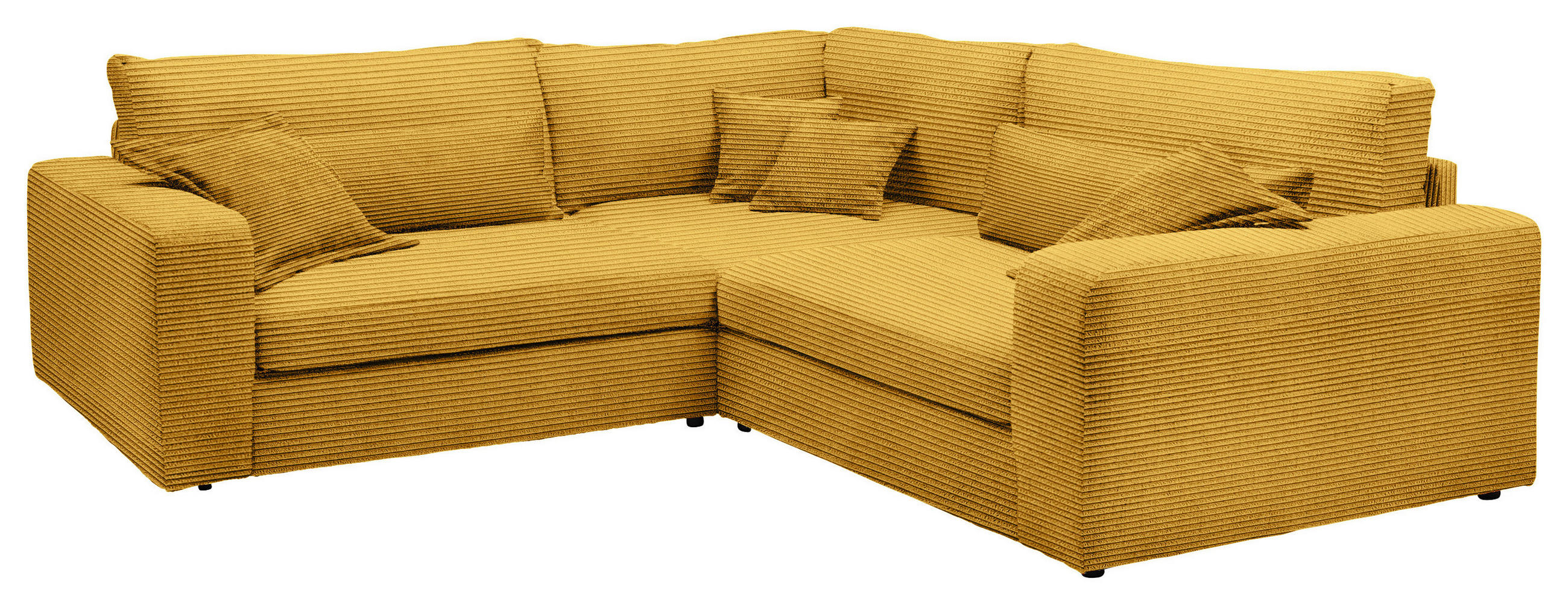 ECKSOFA  Senfgelb Cord  - Senfgelb/Schwarz, KONVENTIONELL, Kunststoff/Textil (248/248cm) - Carryhome