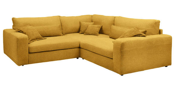 ECKSOFA  in Cord Senfgelb  248/248 cm  - Senfgelb/Schwarz, KONVENTIONELL, Kunststoff/Textil (248/248cm) - Carryhome