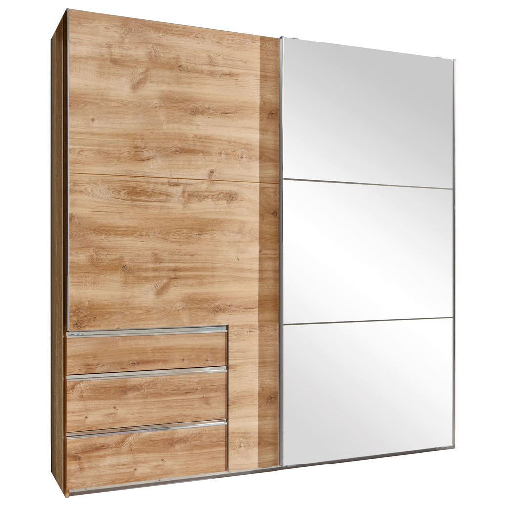 Schwebetürenschrank Mit Spiegel 200cm Level 36a, Eiche Dekor