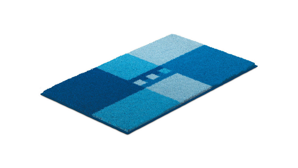 BADEMATTE Blau 50/80 cm  - Blau, Basics, Kunststoff/Textil (50/80cm) - Grund