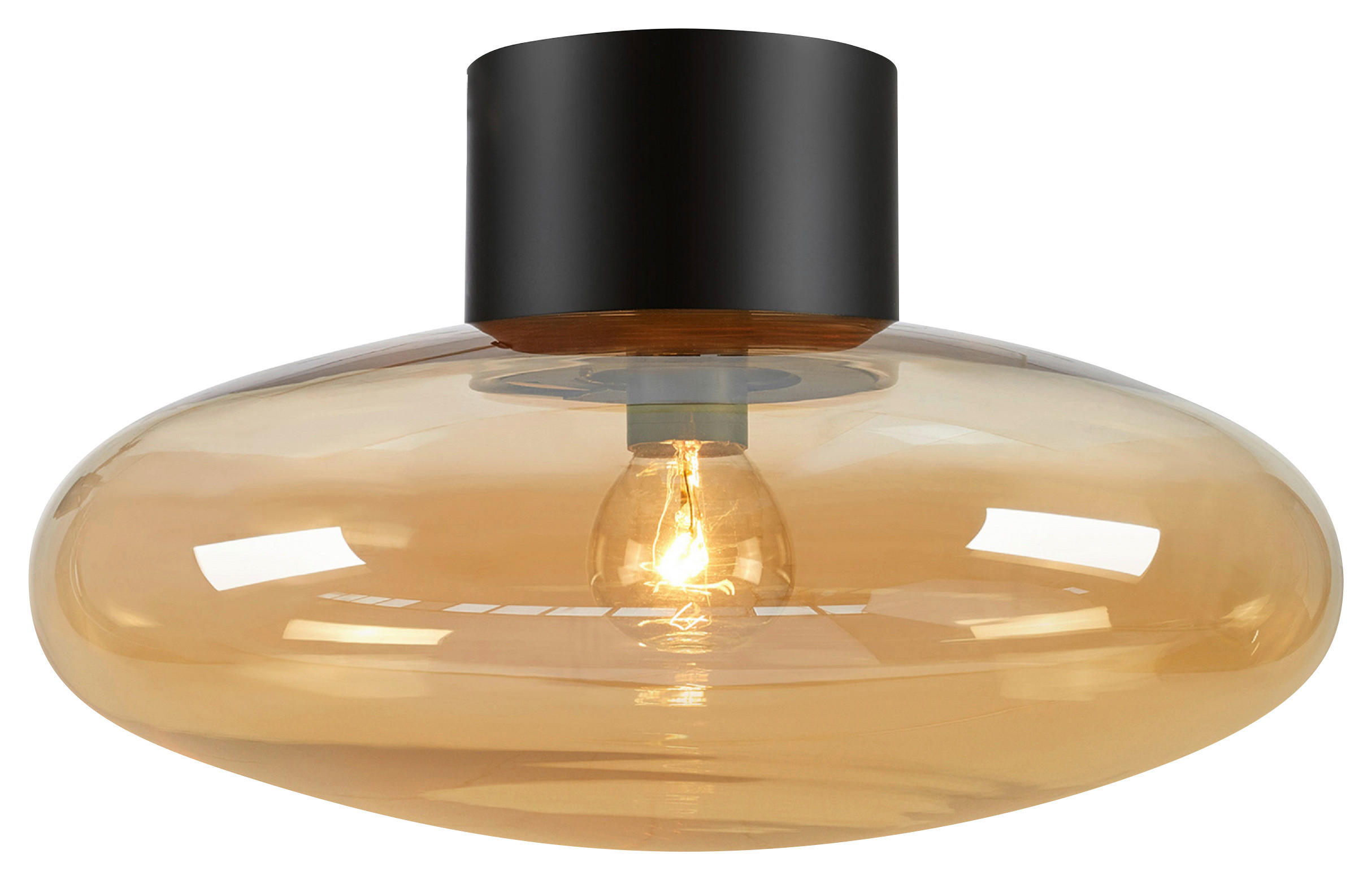 DECKENLEUCHTE Locus 28,5/17 cm   - Bernsteinfarben, Basics, Glas/Metall (28,5/17cm) - Markslöjd