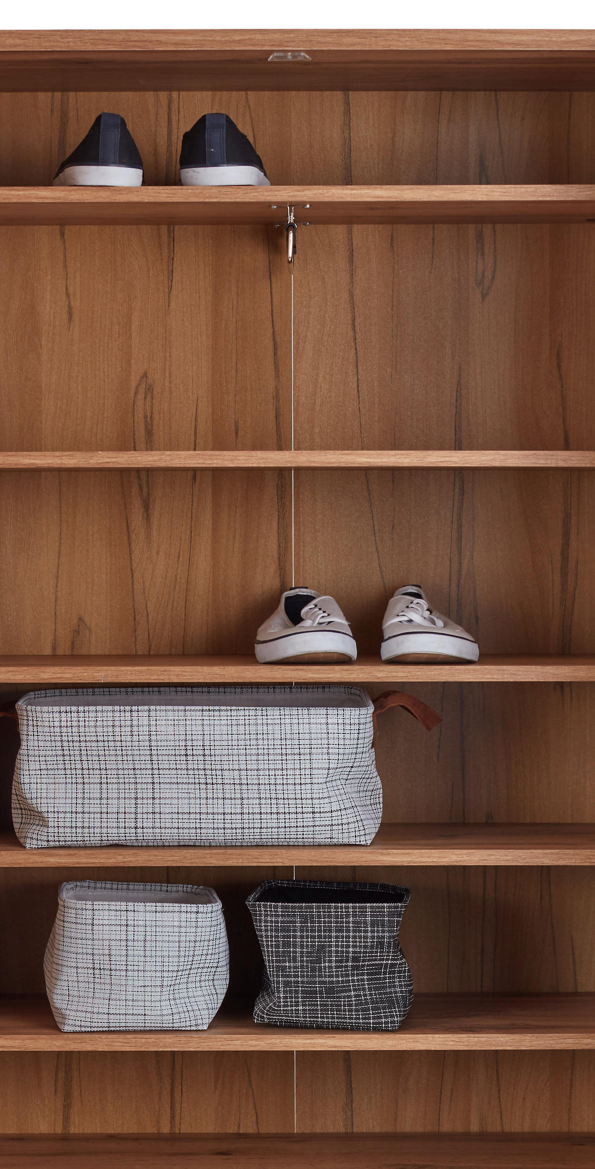 SCHUHSCHRANK Eichefarben, Dunkelgrau  - Eichefarben/Dunkelgrau, MODERN, Holzwerkstoff/Kunststoff (70/196/35cm) - MID.YOU