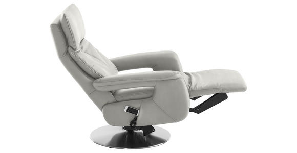 RELAXSESSEL in Leder Weiß - Edelstahlfarben/Weiß, Design, Leder/Metall (78/112/85cm) - Cantus
