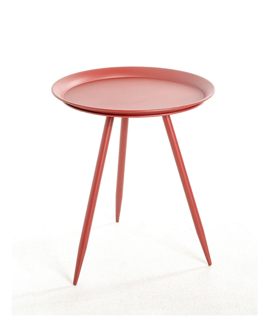 BEISTELLTISCH 47/47/38 cm Rot rund  - Rot, Trend, Metall (47/47/38cm)