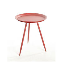 BEISTELLTISCH 47/47/38 cm Rot rund  - Rot, Trend, Metall (47/47/38cm)