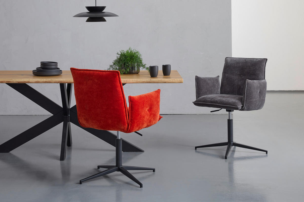 STOL MED ARMSTÖD järn sammet  - svart, Design, metall/textil (63/63,5/86cm) - Novel