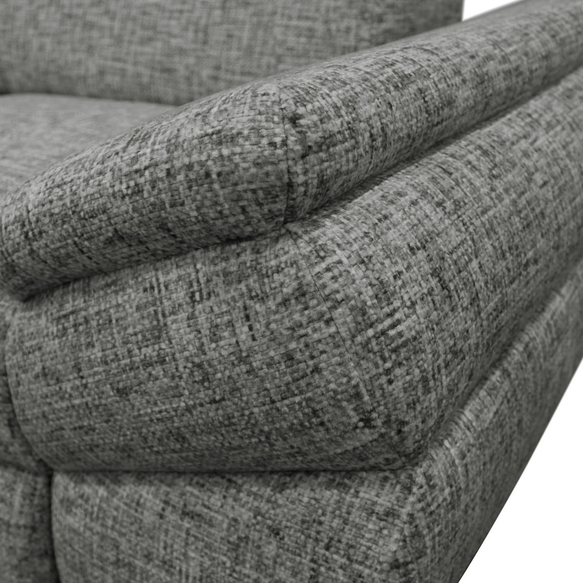 ECKSOFA Grau Struktur, Plüsch  - Schwarz/Grau, Design, Textil/Metall (201/274cm) - MID.YOU