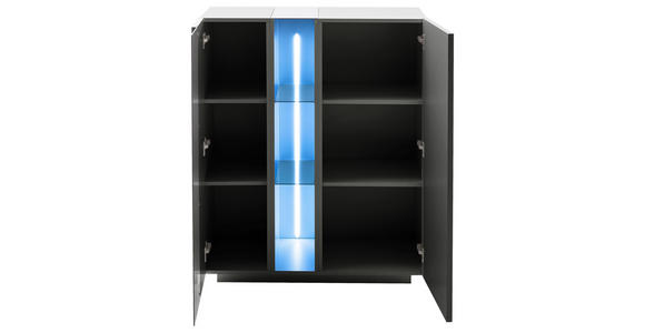 HIGHBOARD in 96/115/42 cm - Dunkelgrau, Natur, Glas/Holzwerkstoff (96/115/42cm) - Novel