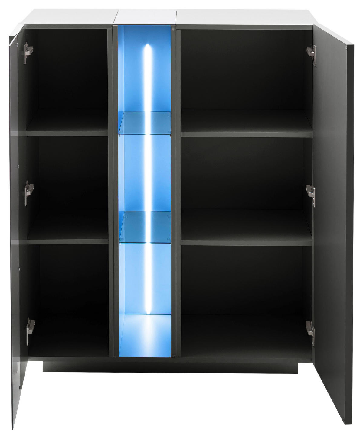 HIGHBOARD  in 96/115/42 cm  - Dunkelgrau, Natur, Glas/Holzwerkstoff (96/115/42cm) - Novel