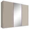 SCHWEBETÜRENSCHRANK  in Sandfarben  - Sandfarben/Alufarben, Design, Glas/Holzwerkstoff (280/222/68cm) - Moderano