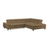 ECKSOFA Braun Chenille  - Chromfarben/Braun, KONVENTIONELL, Textil/Metall (312/234cm) - Livetastic
