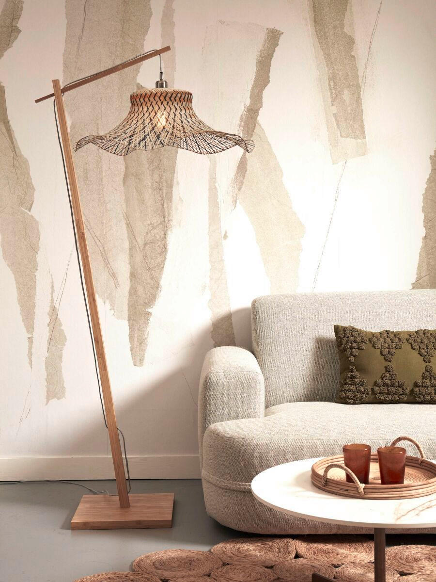 GOLVLAMPA GOOD&MOJO 65/83/176 cm - svart/naturfärgad, Trend (65/83/176cm) - Good & Mojo