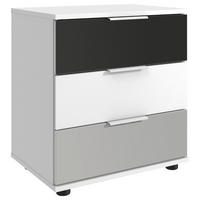 NACHTTISCH 52/58/38 cm  in Grau, Weiss, Hellgrau  - Weiss/Hellgrau, Modern, Glas/Holzwerkstoff (52/58/38cm) - MID.YOU