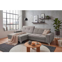 ECKSOFA SORELLA Taupe Mikrovelours Kopfteilverstellung, Sitztiefenverstellung  - Taupe/Kaschmir, Design, Kunststoff/Textil (182/328cm) - MID.YOU