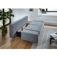 SCHLAFSOFA Webstoff Grau Rückenkissen, Bettkasten, Schlaffunktion, Rücken echt, Armteilverstellung, Liegefläche im Originalstoff  - Eichefarben/Grau, KONVENTIONELL, Holz/Textil (202/90/97cm) - Carryhome