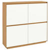 SCHUHSCHRANK Eiche teilmassiv Eiche Bianco, Weiß  - Eiche Bianco/Weiß, Design, Holz/Holzwerkstoff (127/124/37cm)