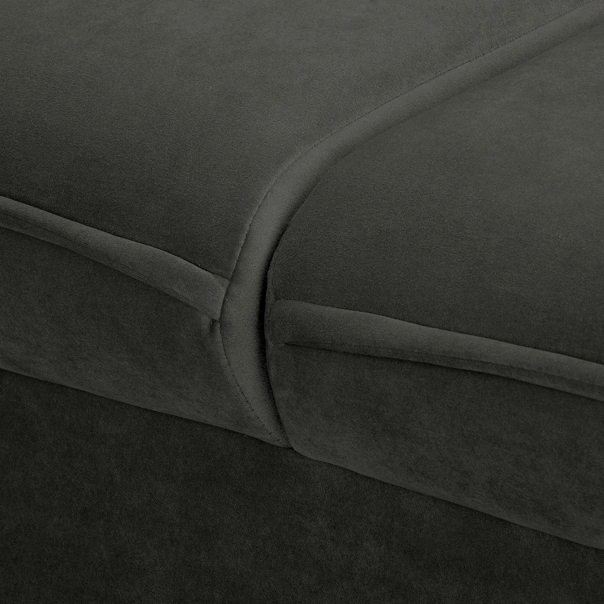 3-SITZER-SOFA JULI Samt Dunkelgrau  - Dunkelgrau/Schwarz, Design, Holz/Textil (203/86/100cm) - P & B