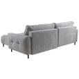 ECKSOFA in Chenille Hellgrau  - Hellgrau/Schwarz, KONVENTIONELL, Holz/Textil (266/180cm) - Carryhome