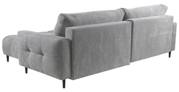 ECKSOFA in Chenille Hellgrau - Hellgrau/Schwarz, KONVENTIONELL, Holz/Textil (266/180cm) - Carryhome