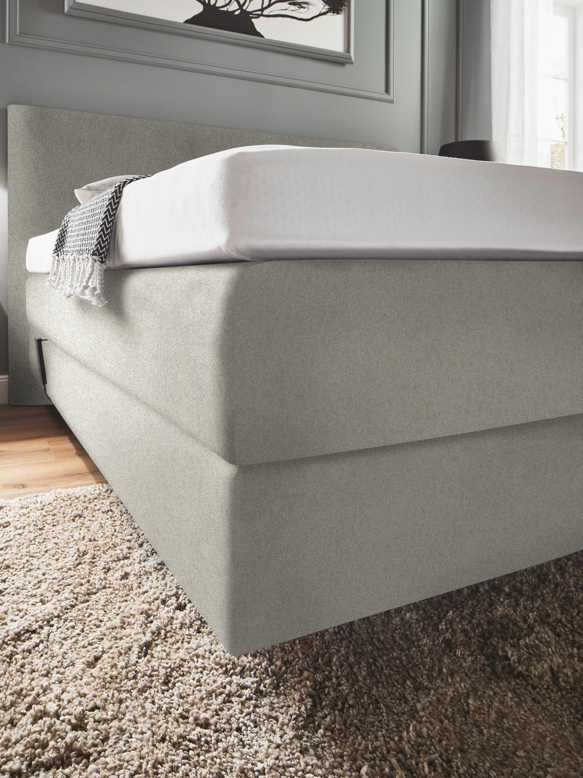 BOXSPRINGBETT 160/200 cm  in Beige  - Beige, KONVENTIONELL, Holz/Textil (160/200cm) - Dieter Knoll