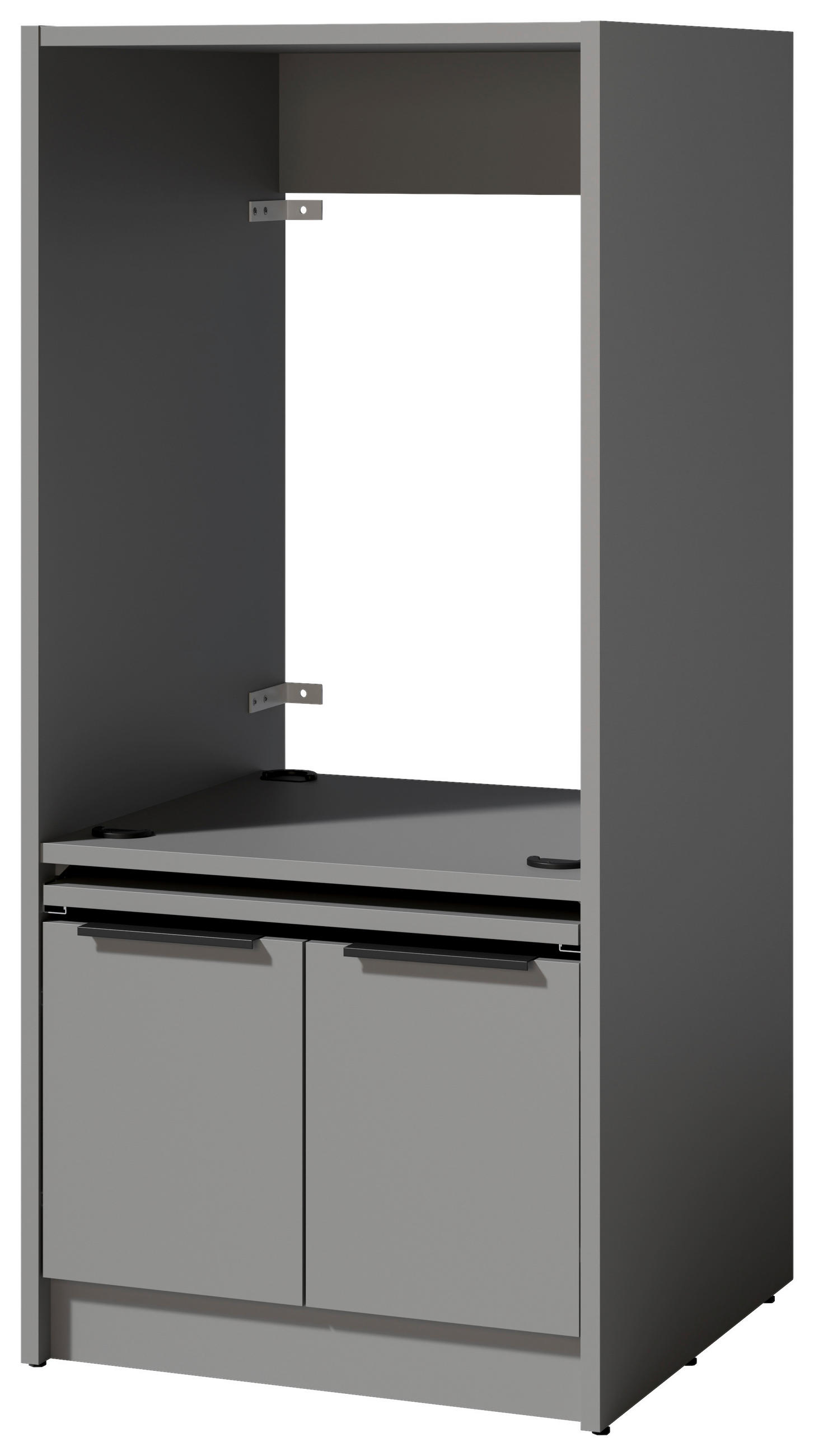 WASCHMASCHINENSCHRANK 70/150/68 cm  in Grau  - Schwarz/Grau, Basics, Holzwerkstoff/Kunststoff (70/150/68cm) - MID.YOU