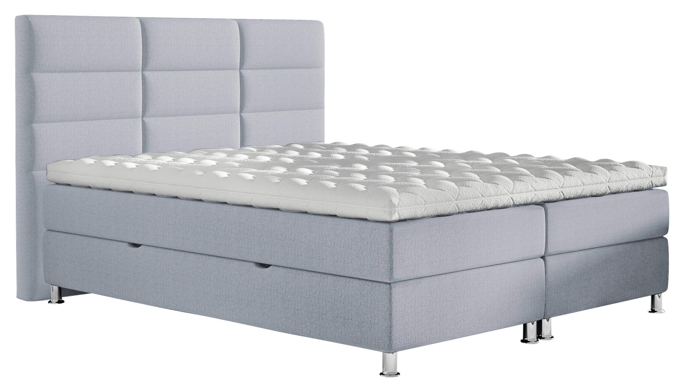 BOXBETT 140/200 cm  in Hellgrau  - Chromfarben/Hellgrau, KONVENTIONELL, Textil/Metall (140/200cm) - Carryhome