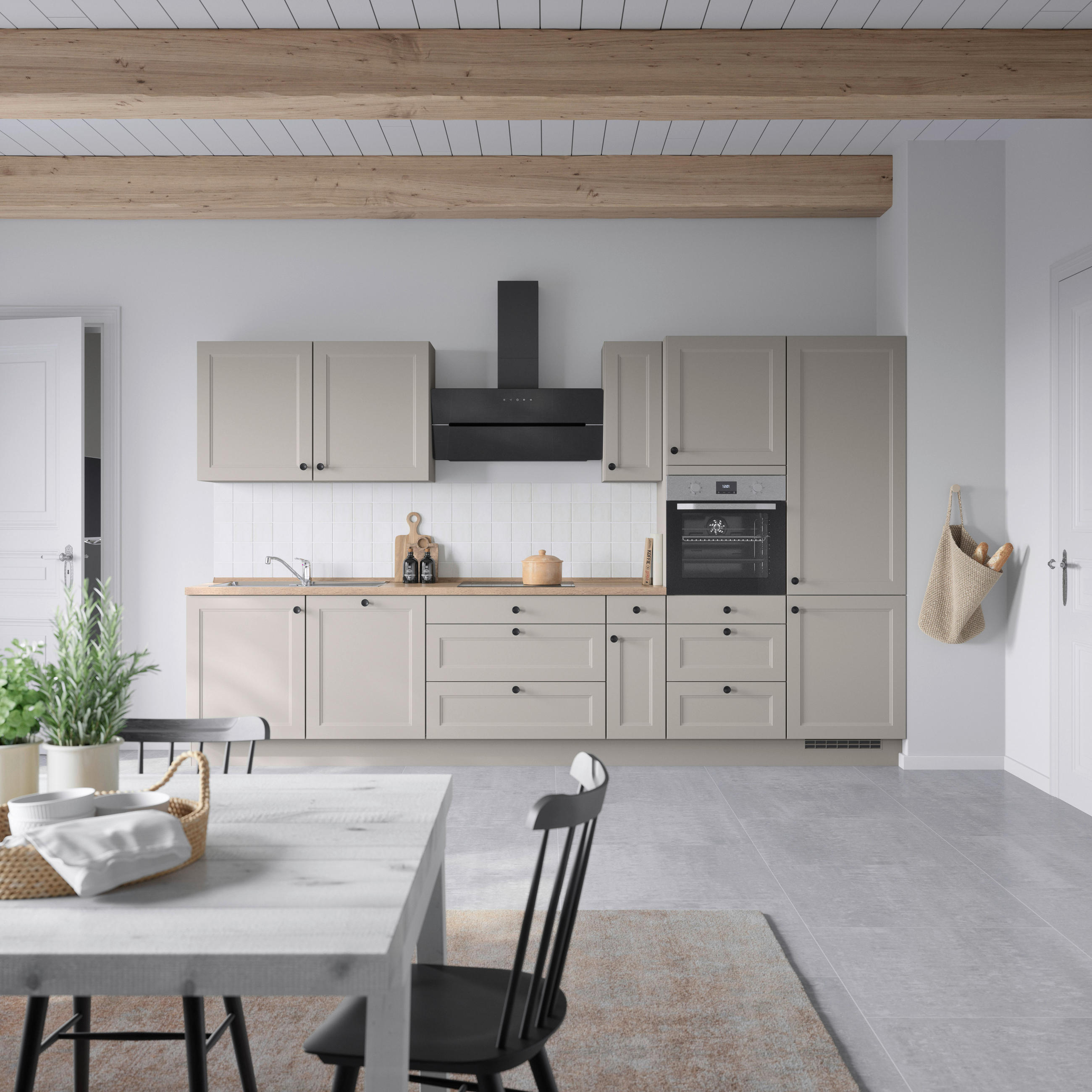 Nobilia Küchenleerblock Cascada Grau, Eiche dunkel 360 cm