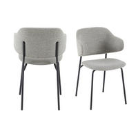 SADA STOLIČIEK S PODRÚČKAMI 2 kus - čierna/svetlosivá, Modern, kov/textil (54/83/59cm) - Livetastic