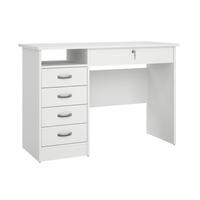 SCHREIBTISCH 109,3/48,5/75,6 cm  in Weiß  - Silberfarben/Weiß, MODERN, Holzwerkstoff/Kunststoff (109,3/48,5/75,6cm) - MID.YOU