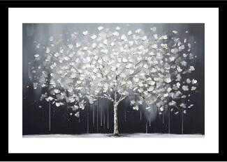 Euroart Bild Silver Tree II Mehrfarbig 50x70x1.5 cm