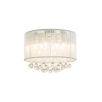 LED-DECKENLEUCHTE 40/29 cm   - Silberfarben, LIFESTYLE, Glas/Textil (40/29cm) - Globo