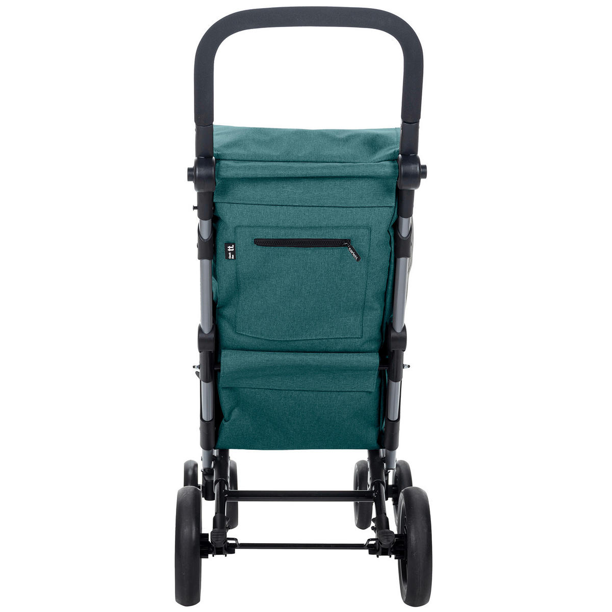 EINKAUFSTROLLEY  - Silberfarben/Mintgrün, Trend, Textil/Metall (42/102/62cm) - Milino