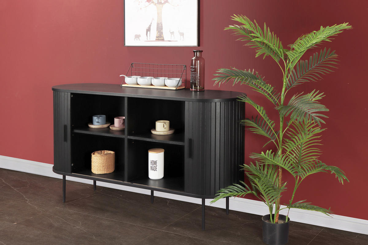 SIDEBOARD  in 140/76/40 cm  - Schwarz, Design, Holzwerkstoff/Metall (140/76/40cm) - Livetastic