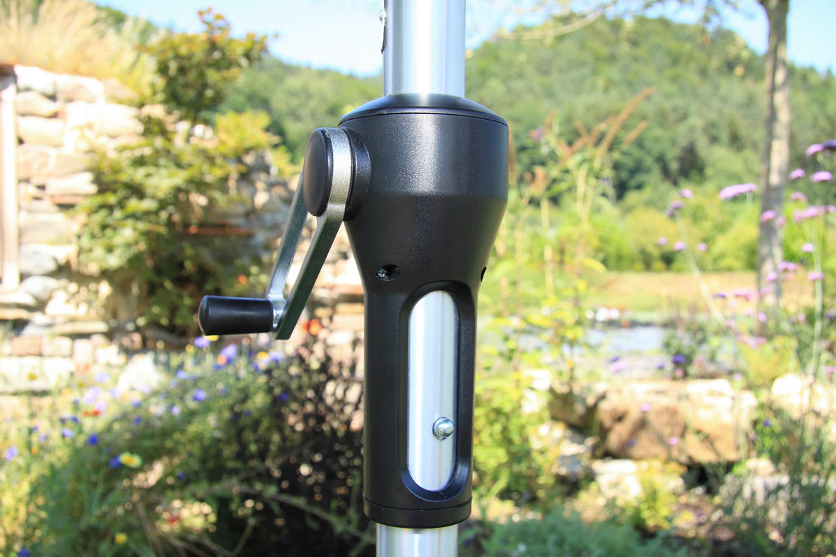 SLUNEČNÍK 300 cm - antracitová/platinová, Basics, kov/textil (300cm) - Gardenson