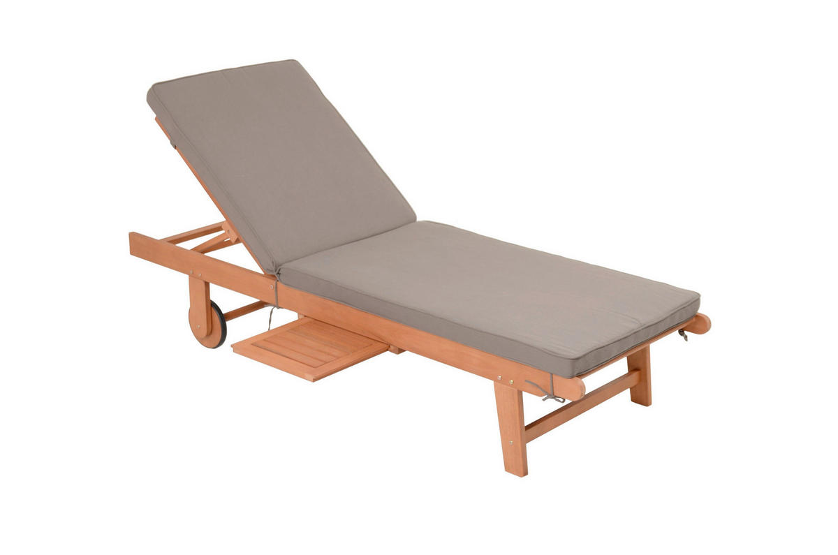 SONNENLIEGE 64/89/183 cm  - Eukalyptusholzfarben/Braun, Basics, Holz/Kunststoff (64/89/183cm) - Gardenson