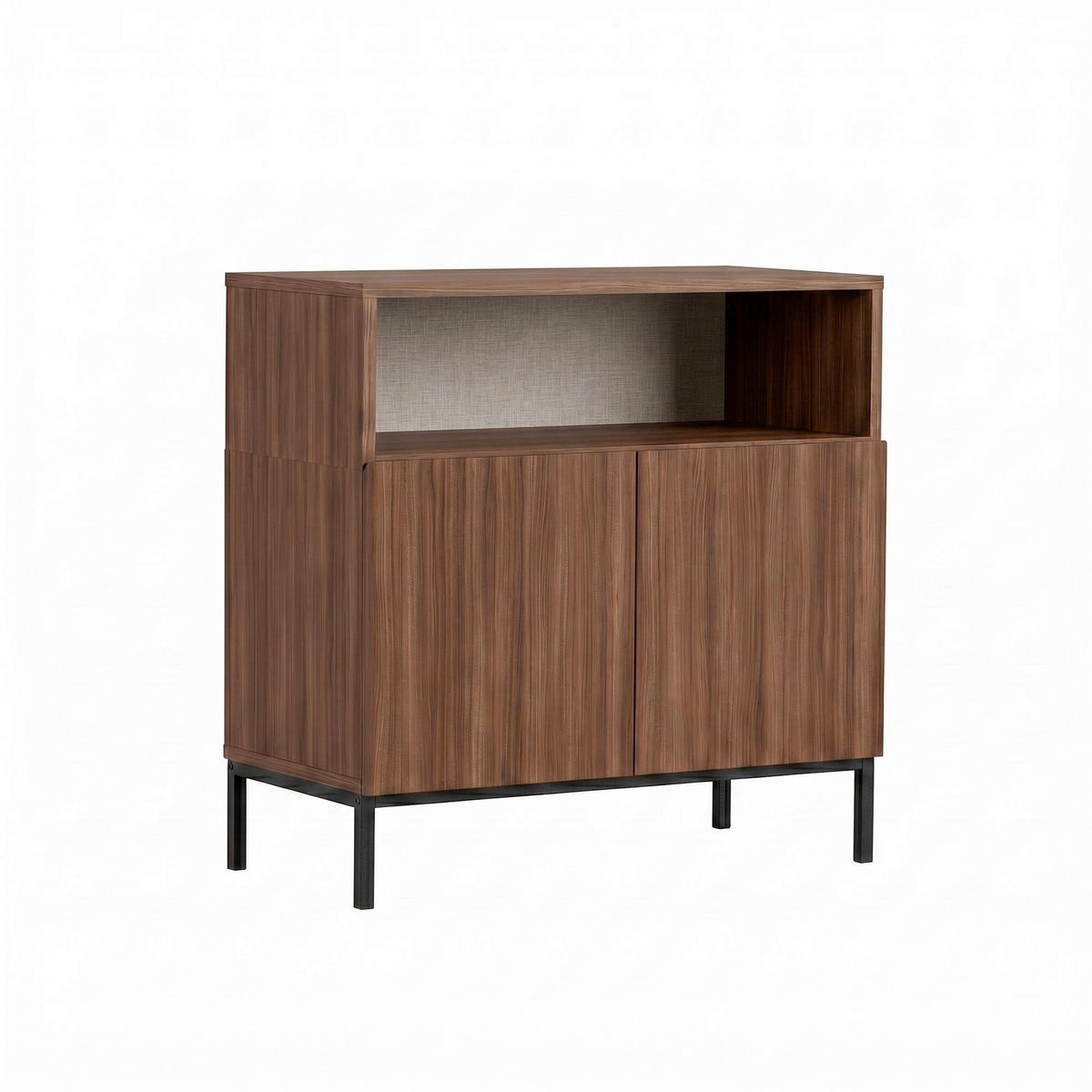 SIDEBOARD  80/80/40 cm  - Walnussfarben/Schwarz, Modern, Holzwerkstoff (80/80/40cm) - MID.YOU