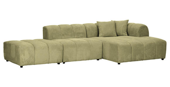 ECKSOFA  in Cord Hellgrün  313/162 cm  - Schwarz/Hellgrün, KONVENTIONELL, Kunststoff/Textil (313/162cm) - Carryhome