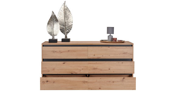 SIDEBOARD Anthrazit, Eichefarben  - Eichefarben/Anthrazit, Design, Holzwerkstoff/Kunststoff (160/79/48cm) - Carryhome