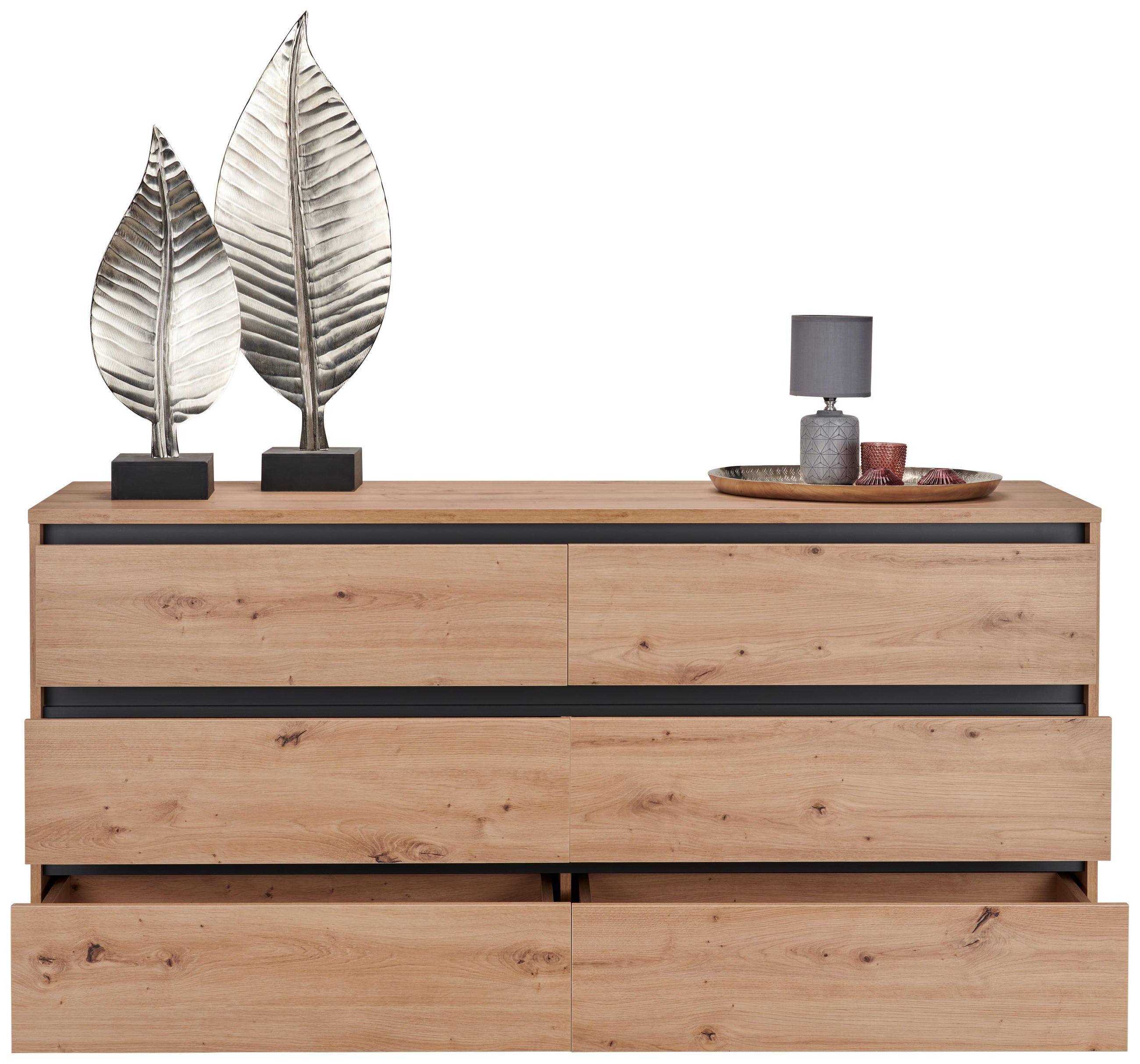 SIDEBOARD  in 160/79/48 cm  - Eichefarben/Anthrazit, Design, Holzwerkstoff/Kunststoff (160/79/48cm) - Carryhome