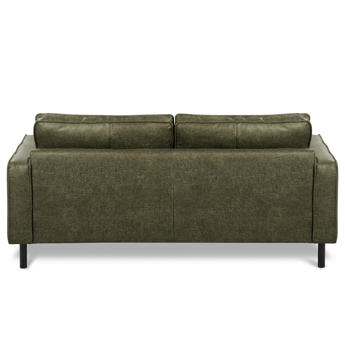 3-SITZER-SOFA Echtleder Lederlook Grün  - Schwarz/Grün, Design, Leder/Textil (188/85/92cm) - Livetastic