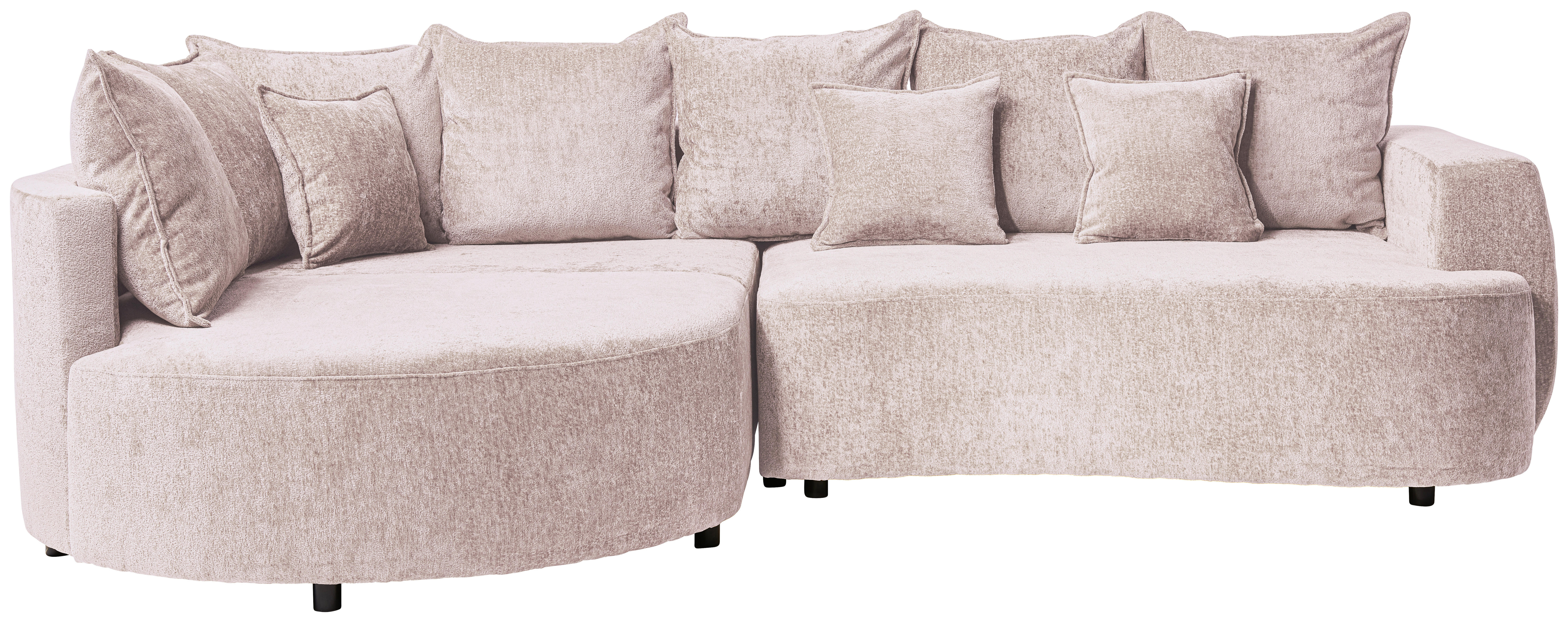 ECKSOFA in Chenille Beige  194/307 cm  - Beige/Schwarz, Design, Kunststoff/Textil (194/307cm) - Carryhome