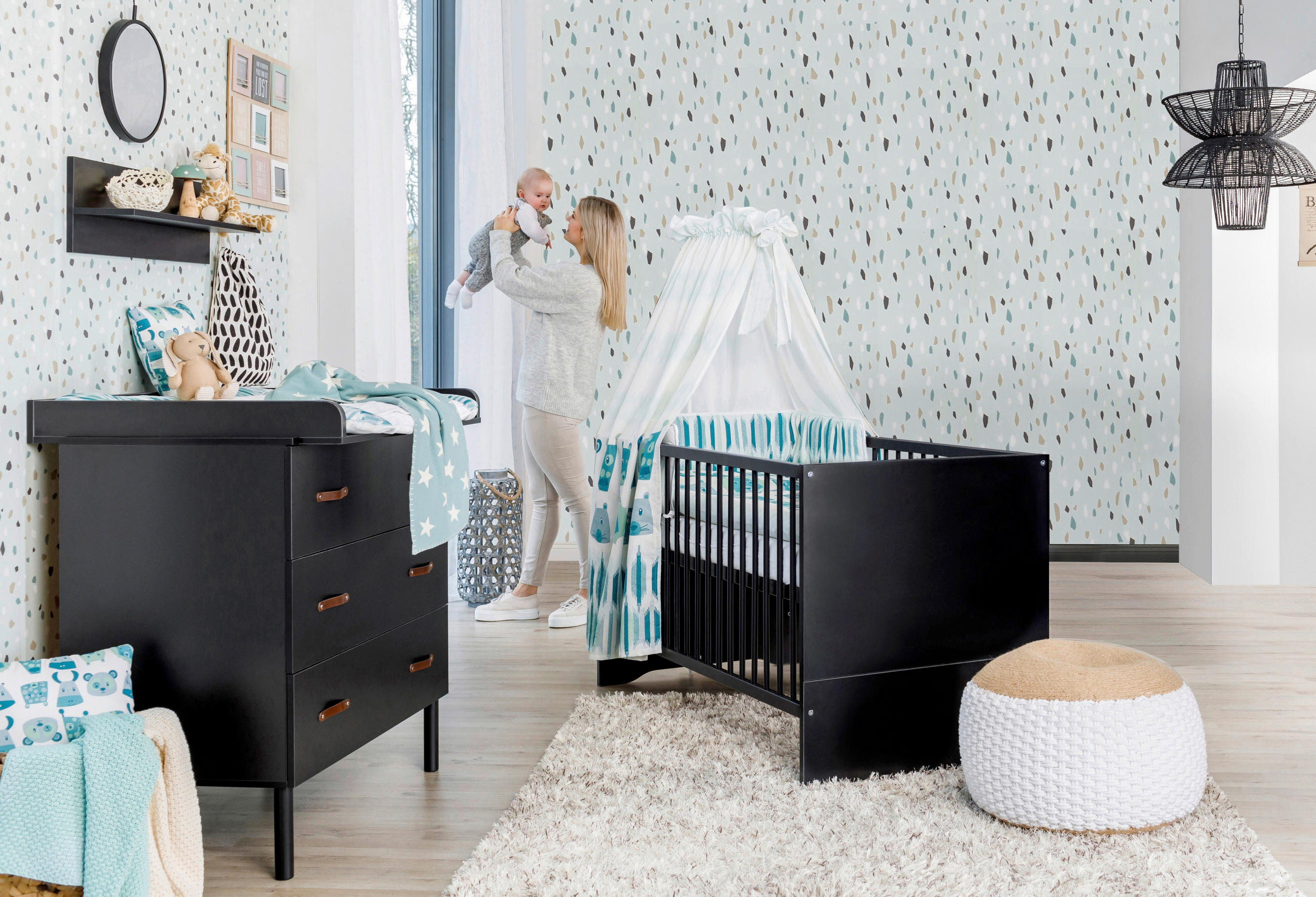 BABYZIMMER Melody black  - Schwarz, Basics, Holz/Holzwerkstoff - Schardt