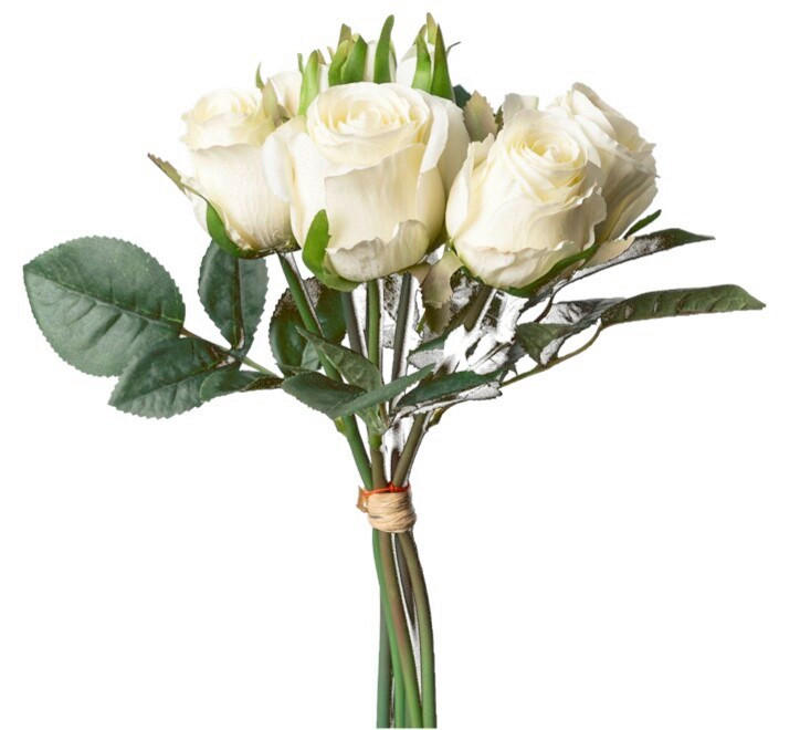 KUNSTBLUME - Weiß/Grün, Basics (27cm)