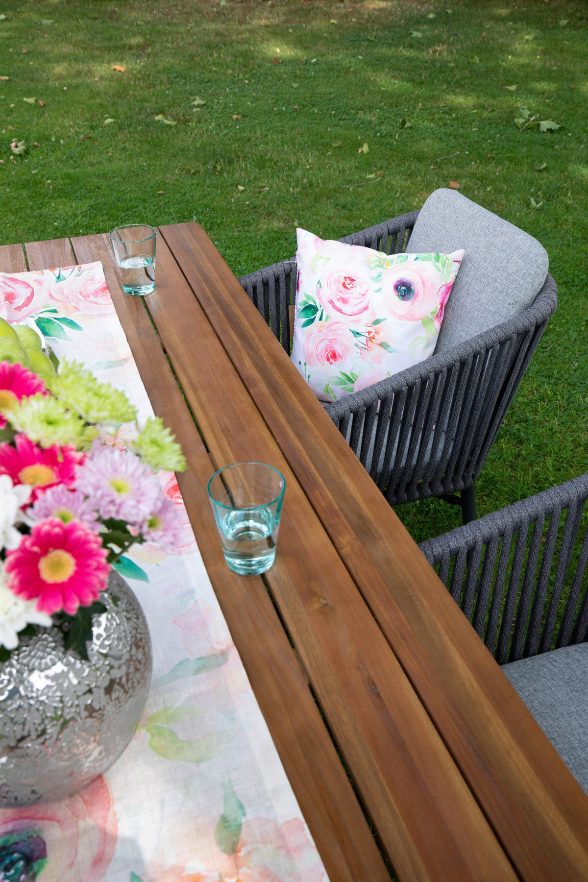 GARTENGARNITUR   - Akaziefarben/Grau, Basics, Holz/Kunststoff (180/90/76cm) - Gardenson