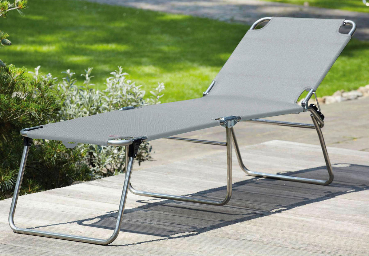 DREIBEINLIEGE 58/42/190 cm  - Alufarben/Grau, Design, Textil/Metall (58/42/190cm) - FIAM